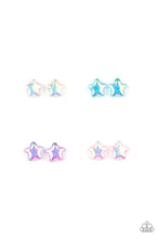Load image into Gallery viewer, 1 pack of 6 Lil Precious Iridescent Star Earrings
