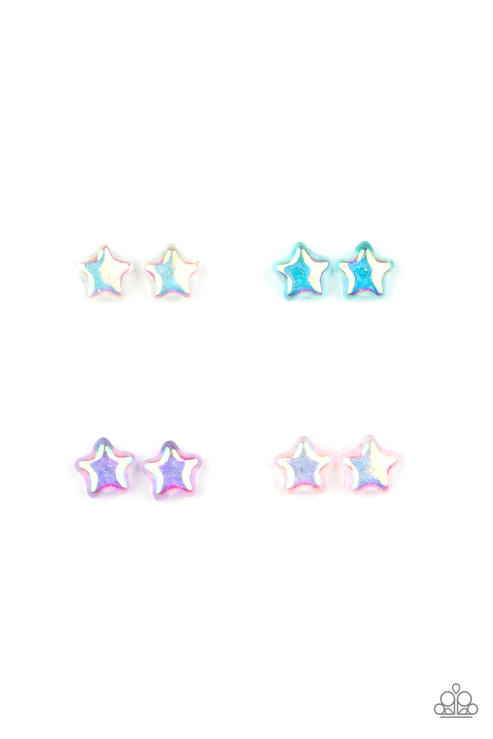 1 pack of 6 Lil Precious Iridescent Star Earrings