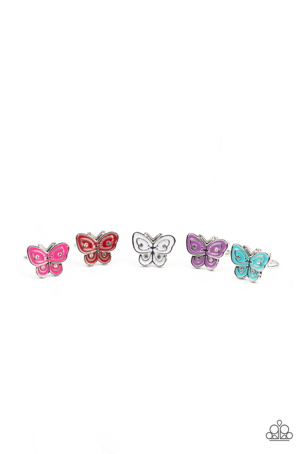 1 pack of 5 Lil Precious Butterfly Rings