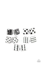 Load image into Gallery viewer, 1 pack of 5 of Lil Precious Abstract Square Frame Black and White Earrings

