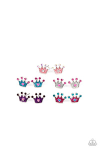 1 pack of 6 Lil Precious Crown Earrings
