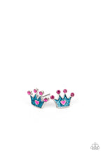 Load image into Gallery viewer, 1 pack of 6 Lil Precious Crown Earrings
